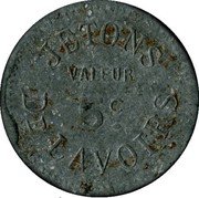 France 5 Centimes Paris. Maison J. Bory ND (1917) VALEUR 5 C ETONS DE LAVOIRS coin obverse