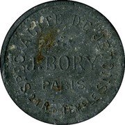 France 5 Centimes Paris. Maison J. Bory ND (1917) J. BORY PARIS SPECIALITE DE JETONS 21 R. DU TEMPLE coin reverse