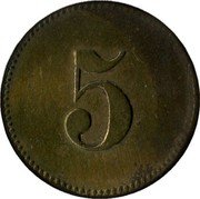 France 5 Centimes Paris. Seine. Hungarian Bakery and Confectionery. Expo 1900 ND (1900) 5 coin obverse France 5 Centimes Paris. Seine. Hungarian Bakery and Confectionery. Expo 1900 ND (1900) 5 coin obverse