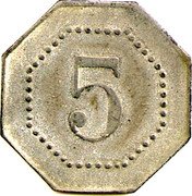 France 5 Centimes (Patronage Saint Thomas d' Aquin - Le Havre) 5 coin reverse France 5 Centimes (Patronage Saint Thomas d' Aquin - Le Havre) 5 coin reverse