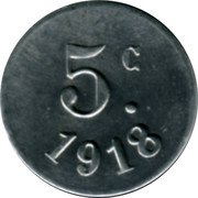 France 5 Centimes (Vanves) 5 C. 1918 coin obverse France 5 Centimes (Vanves) 5 C. 1918 coin obverse