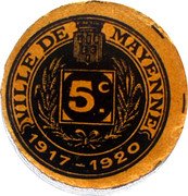 France 5 Centimes (Ville de Mayenne) VILLE DE MAYENNE 5C 1917-1920 coin reverse