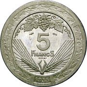 France 5 Francs (Essai by Vezien) 5 FRANCS ESSAI 1933 coin reverse France 5 Francs (Essai by Vezien) 5 FRANCS ESSAI 1933 coin reverse