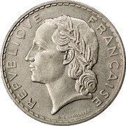 France 5 Francs (Lavrillier Pattern) KM# E65 REPVBLIQVE FRANÇAISE A. LAVRILLIER coin obverse France 5 Francs (Lavrillier Pattern) KM# E65 REPVBLIQVE FRANÇAISE A. LAVRILLIER coin obverse