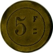 France 5 Francs Paris. Bouillon de la Porte St. Denis 1917 ND 5 F coin reverse France 5 Francs Paris. Bouillon de la Porte St. Denis 1917 ND 5 F coin reverse