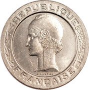 France 5 Francs Pattern of Vezien 1933  REPUBLIQUE FRANÇAISE E. J. VEZIEN coin obverse France 5 Francs Pattern of Vezien 1933  REPUBLIQUE FRANÇAISE E. J. VEZIEN coin obverse