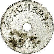 France 50 Centimes Commune Thaon-les-Vosges 1916 ND BOUCHERIE 50 C coin reverse