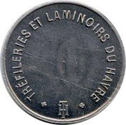 France 50 Centimes (Le Havre. Trefileries et Laminoirs) TRÉFILERIES ET LAMINOIRS DE HAVRE TH coin obverse
