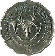 France 50 Centimes Lyon. Billard des Chasseurs 1917 ND BILLARD DES CHASSEURSS coin obverse France 50 Centimes Lyon. Billard des Chasseurs 1917 ND BILLARD DES CHASSEURSS coin obverse