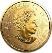 Canada 50 Cents (Classic Maple Leaf. Transition Obverse) ELIZABETH II 1952 2022 50 CENTS 2023 SB coin obverse Canada 50 Cents (Classic Maple Leaf. Transition Obverse) ELIZABETH II 1952 2022 50 CENTS 2023 SB coin obverse