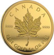 Canada 50 Cents (Classic Maple Leaf. Transition Obverse) CANADA 9999 9999 FINE GOLD 1G OR PUR coin reverse Canada 50 Cents (Classic Maple Leaf. Transition Obverse) CANADA 9999 9999 FINE GOLD 1G OR PUR coin reverse