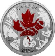 Canada 50 Cents Mosaic of Canadian Icons 2023 Only in set CANADA 2023 AG coin reverse Canada 50 Cents Mosaic of Canadian Icons 2023 Only in set CANADA 2023 AG coin reverse