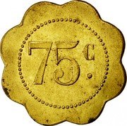 France 75 Centimes (Cannes. Brasserie du Casino) 75 C. coin reverse France 75 Centimes (Cannes. Brasserie du Casino) 75 C. coin reverse