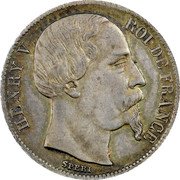 France 1/2 Franc (Henry V) X# 26 HENRI V ROI DE FRANCE SPERI coin obverse France 1/2 Franc (Henry V) X# 26 HENRI V ROI DE FRANCE SPERI coin obverse