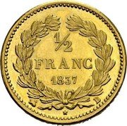 France 1/2 Franc (Louis Philippe Pattern) 1/2 FRANC 1837 B coin reverse France 1/2 Franc (Louis Philippe Pattern) 1/2 FRANC 1837 B coin reverse