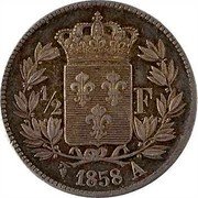 France 1/2 Franc (Pattern) 1/2 F 1858 A coin reverse