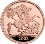 UK 1/2 Sovereign (Charles III Coronation) 2023 B.P coin reverse