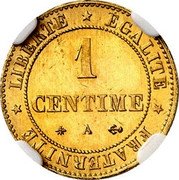 France 1 Centime (Ceres pattern) LIBERTÉ ÉGALITÉ FRATERNITÉ 1 CENTIME A coin reverse France 1 Centime (Ceres pattern) LIBERTÉ ÉGALITÉ FRATERNITÉ 1 CENTIME A coin reverse