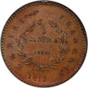 France 1 Centime (Essai Light. Napoleon II) EMPIRE FRANCAIS 1 CENTIME ESSAI 1816 coin reverse