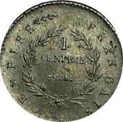 France 1 Centime (Napoleon I. Pattern of Tiolier) EMPIRE FRANCAIS 1 CENTIME ESSAI coin reverse