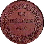 France 1 Decime (Essai) REPUBLIQUE FRANCAISE 1793 L'AN 2 coin reverse France 1 Decime (Essai) REPUBLIQUE FRANCAISE 1793 L'AN 2 coin reverse