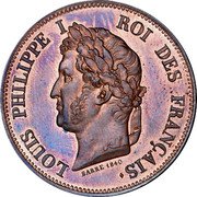 France 1 Decime (Louis Philippe Essai) BARRE 1840 LOUIS PHILIPPE I ROI DES FRANÇAIS coin obverse