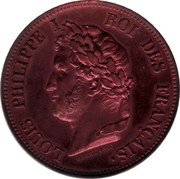 France 1 Decime (Louis-Philippe I. Pattern of Barre) KM# E10 LOUIS PHILIPPE I ROI DES FRANÇAIS. BARRE 1840 coin obverse