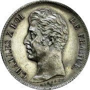 France 1 Franc Charles X Pattern 1830 A CHARLES X ROI DE FRANCE. MICHAUT. coin obverse