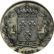 France 1 Franc Charles X Pattern 1830 A 1 F 1830 A coin reverse