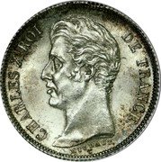 France 1 Franc Charles X Pattern of Michaut 1830 A CHARLES X ROI DE FRANCE. MICHAUT. coin obverse