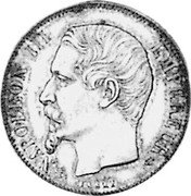 France 1 Franc (Essai) KM# EB21 NAPOLEON III EMPEREUR BARRE coin obverse France 1 Franc (Essai) KM# EB21 NAPOLEON III EMPEREUR BARRE coin obverse