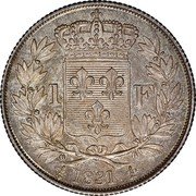 France 1 Franc (Henri V Pretender) X# 27 1 F 1831 coin reverse France 1 Franc (Henri V Pretender) X# 27 1 F 1831 coin reverse