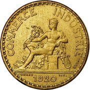 France 1 Franc Hermes Piedfort Essai 1920 KM# PE282 1920 DOMARD INV ESSAI COMMERCE INDUSTRIE coin reverse France 1 Franc Hermes Piedfort Essai 1920 KM# PE282 1920 DOMARD INV ESSAI COMMERCE INDUSTRIE coin reverse