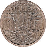 France 1 Franc (Reunion Essai) KM# E3 REUNION 1 F. coin reverse France 1 Franc (Reunion Essai) KM# E3 REUNION 1 F. coin reverse