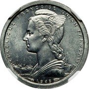France 1 Franc (Reunion Mule) KM# 7 RÉPUBLIQUE FRANÇAISE UNION FRANÇAISE L.BAZOR GB 1948 coin obverse France 1 Franc (Reunion Mule) KM# 7 RÉPUBLIQUE FRANÇAISE UNION FRANÇAISE L.BAZOR GB 1948 coin obverse