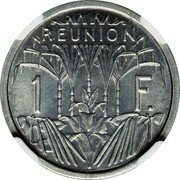France 1 Franc (Reunion Mule) KM# 7 RÉUNION 1 F. coin reverse France 1 Franc (Reunion Mule) KM# 7 RÉUNION 1 F. coin reverse