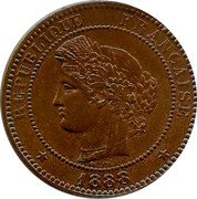 France 10 Centimes Ceres. Piedfort 1888 A RÉPUBLIQUE FRANÇAISE 1888 coin obverse