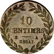 France 10 Centimes Charles X Pattern of Tiolier ND (1824) A Paris 10 CENTIMES ESSAI A coin reverse France 10 Centimes Charles X Pattern of Tiolier ND (1824) A Paris 10 CENTIMES ESSAI A coin reverse