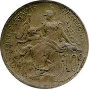 France 10 Centimes Daniel-Dupuis Essai Without Date ND (1897)  LIBERTÉ ÉGALITÉ FRATERNITÉ 10C coin reverse France 10 Centimes Daniel-Dupuis Essai Without Date ND (1897)  LIBERTÉ ÉGALITÉ FRATERNITÉ 10C coin reverse