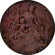 France 10 Centimes (Daniel-Dupuis) LIBERTE EGALITE FRATERNITE 10 CENTIMES 1896 coin reverse