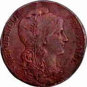 France 10 Centimes (Daniel-Dupuis Projet hybride) REPUBLIQUE FRANCAISE 1896 coin obverse