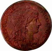 France 10 Centimes Daniel-Dupuis. Very thin blank 1896  REPUBLIQUE FRANÇAISE 1896 coin obverse