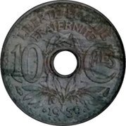 France 10 Centimes (Double Revers by Lindauer) LIBERTÉ ÉGALITÉ FRATERNITÉ 10 CMES 1939 coin obverse