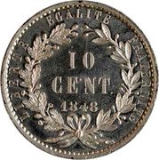 France 10 Centimes (Essai by Boivin) 10 CENT. 1848 LIBERTÉ ÉGALITÉ FRATERNITÉ coin reverse France 10 Centimes (Essai by Boivin) 10 CENT. 1848 LIBERTÉ ÉGALITÉ FRATERNITÉ coin reverse
