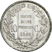 France 10 Centimes (Essai by Dieudonne) LIBERTE EGALITE FRATERNITE 1848 10 C. coin reverse France 10 Centimes (Essai by Dieudonne) LIBERTE EGALITE FRATERNITE 1848 10 C. coin reverse