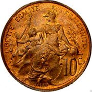 France 10 Centimes (Essai by Dupuis. No date) 10C LIBERTÉ ÉGALITÉ FRATERNITÉ DANIEL DUPUIS ESSAI coin reverse