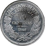 France 10 Centimes (Essai by Farochon) LIBERTE EGALITE FRATERNITE 10 CENTIMES 1848 coin reverse France 10 Centimes (Essai by Farochon) LIBERTE EGALITE FRATERNITE 10 CENTIMES 1848 coin reverse