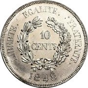 France 10 Centimes Essai by Gayrard 1848 10 CENTS LIBERTÉ. ÉGALITÉ. FRATERNITÉ. 1848 coin reverse France 10 Centimes Essai by Gayrard 1848 10 CENTS LIBERTÉ. ÉGALITÉ. FRATERNITÉ. 1848 coin reverse