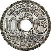 France 10 Centimes Essai by Lindauer. 24 Sides Double Reverse 1939 LIBERTÉ ÉGALITÉ FRATERNITÉ 10 CMES 1939 coin obverse France 10 Centimes Essai by Lindauer. 24 Sides Double Reverse 1939 LIBERTÉ ÉGALITÉ FRATERNITÉ 10 CMES 1939 coin obverse