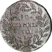 France 10 Centimes Essai by Lorthior 1880 A 10 CENTIMES ESSAI A coin reverse